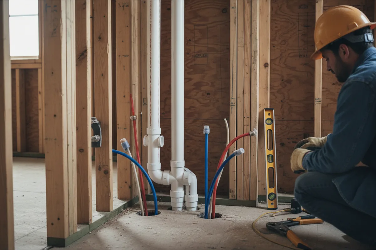 Drain and supply rough-in during Garbage Disposal Repair in New Bloomfield